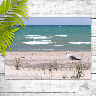 Fiskmås Beach Watercolor Skriv ut Poster