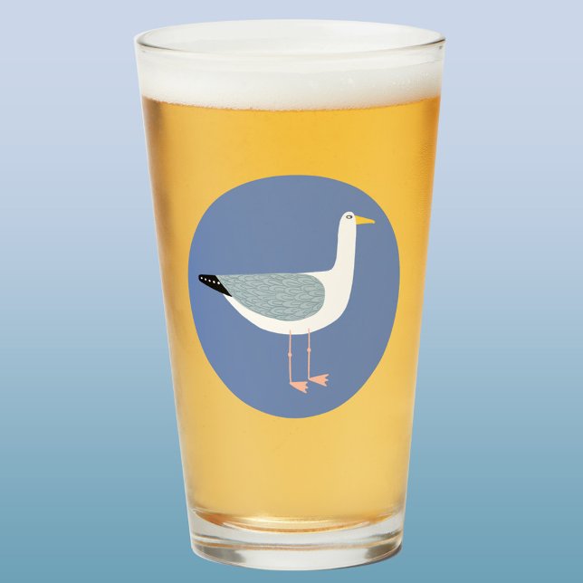 Fiskmås Beer Glass Glaskopp (Fun seagull beer glass)