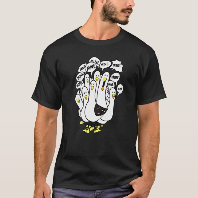 Fiskmås Bird Beach Chicken T Shirt (Framsida)