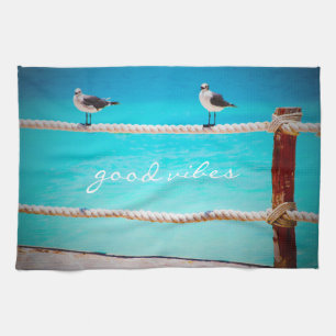 Fiskmås Birds Turcos Ocean Photo Good Vibes Kökshandduk