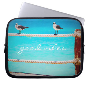 Fiskmås Birds Turcos Ocean Photo Good Vibes Laptop Fodral