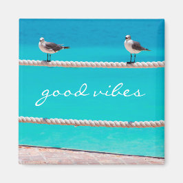 Fiskmås Birds Turcos Ocean Photo Good Vibes Magnet