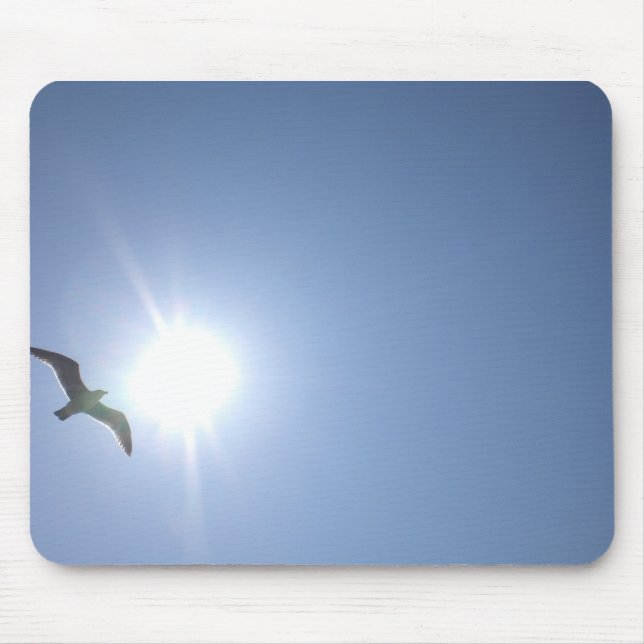 Fiskmås blå himmel musmatta (Framsidan)