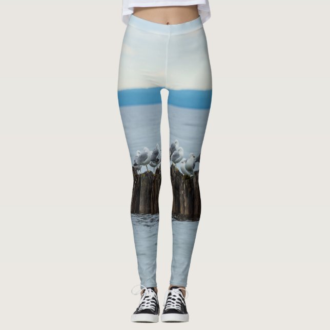 Fiskmås-bryttid Leggings (Framsida)