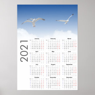 Fiskmås Calendar 2021 Poster - måndag 1
