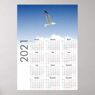 Fiskmås Calendar 2021 Poster - måndag 1