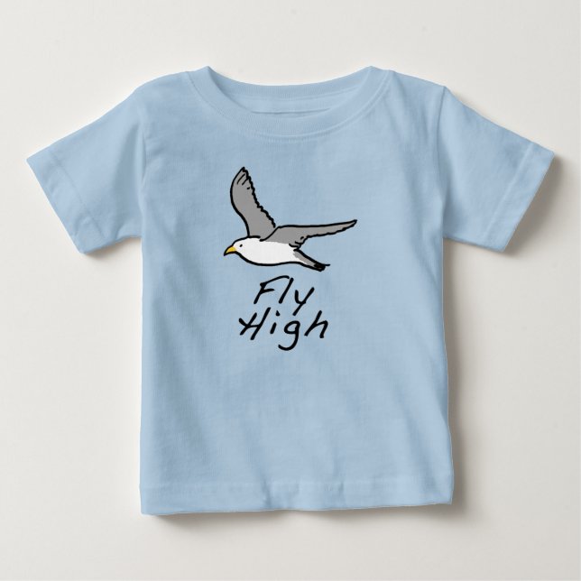 Fiskmås Design. Flytande fågel. Fiskmås under flyg T Shirt (Framsida)