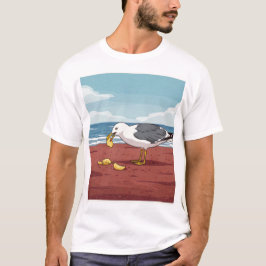 Fiskmås EEG a Chip på PEI Beach T-Shirt
