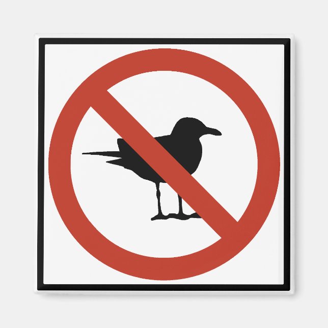 Fiskmås förbjuden magnet (Framsidan)