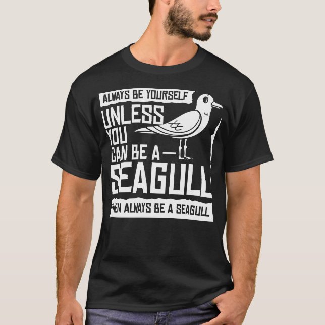 Fiskmås havsviken Gift Sea Gull Bird T Shirt (Framsida)