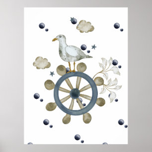 Fiskmås Hitching A Ride Poster