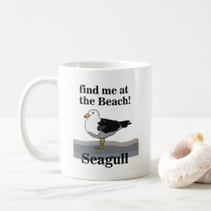 Fiskmås hittar mig på Beach-bussen Kaffemugg
