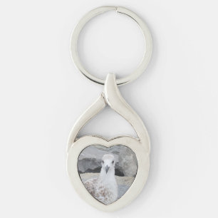 Fiskmås Hjärtnyckelring Twisted Heart Silverfärgad Nyckelring