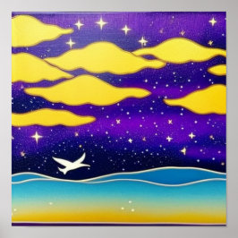 Fiskmås i molnen Poster