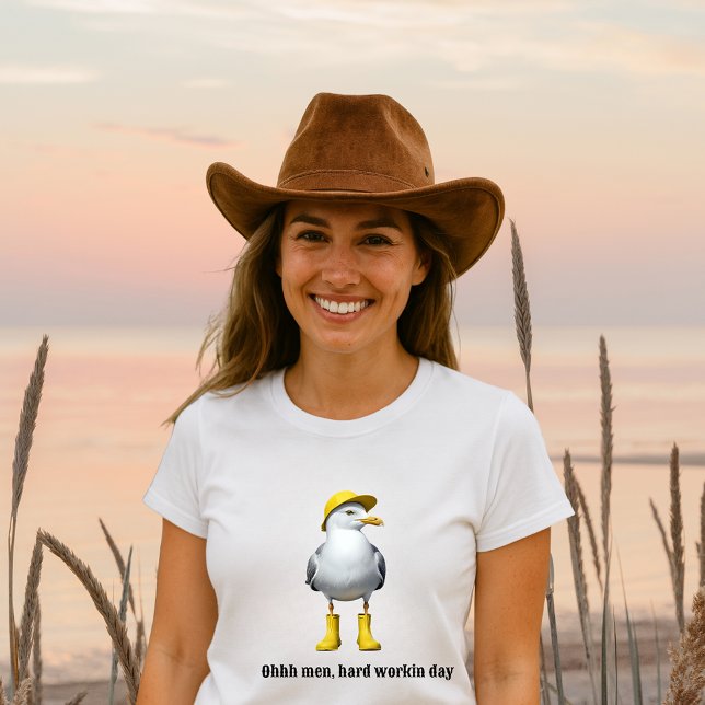 Fiskmås i Rain Boots - Beach Humor T Shirt (Skapare uppladdad)