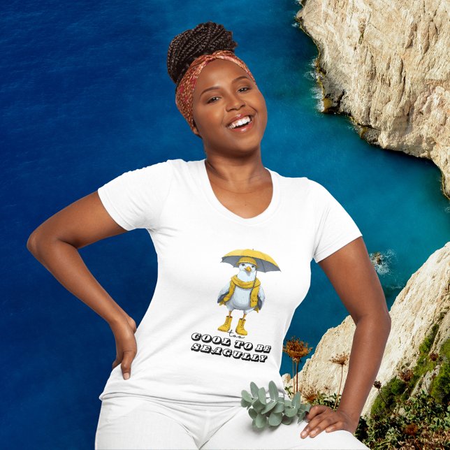 Fiskmås i Rain Boots - Beach Humor T Shirt (Skapare uppladdad)