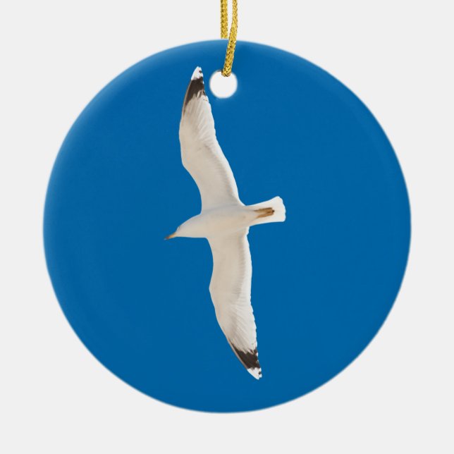 Fiskmås Julgransprydnad Keramik (Framsidan)