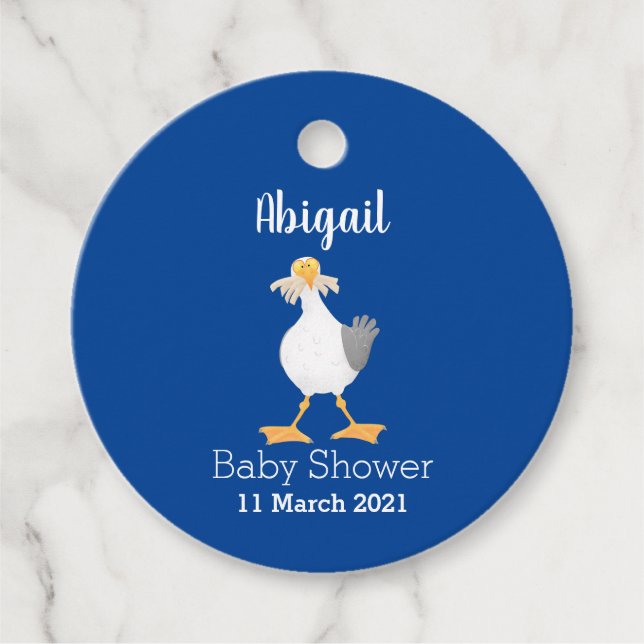 Fiskmås med Fransk fries tecknad Gåvor Etiketter (Framsida)