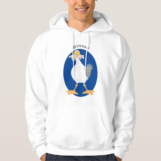 Fiskmås med Fransk fries tecknad Hoodie (Framsida)