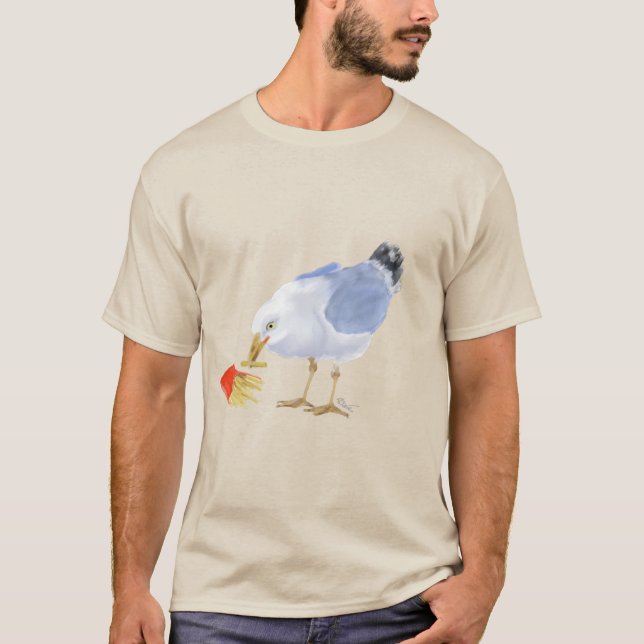 Fiskmås med frites t shirt (Framsida)