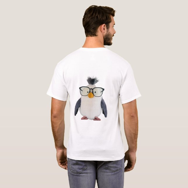 Fiskmås med glasögon t shirt (Hel baksida)