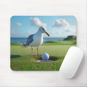 Fiskmås med Golf Boll Musmatta