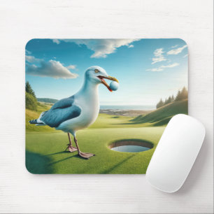 Fiskmås med Golf Boll Musmatta