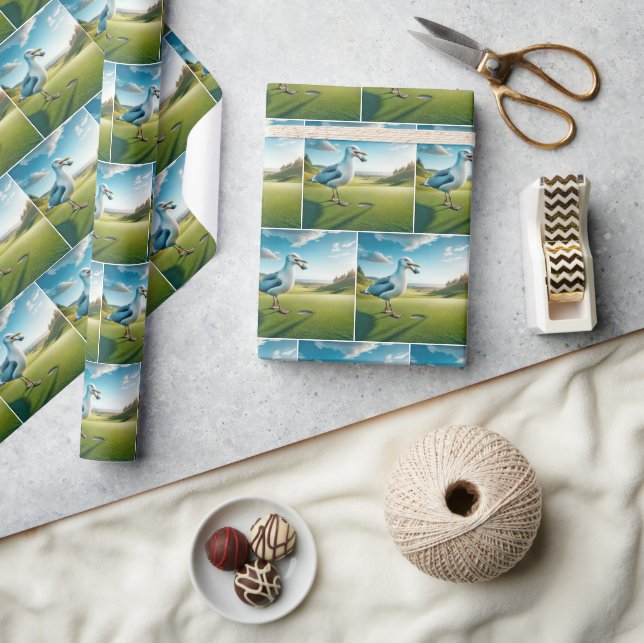 Fiskmås med Golf Boll Presentpapper (Hantverk)