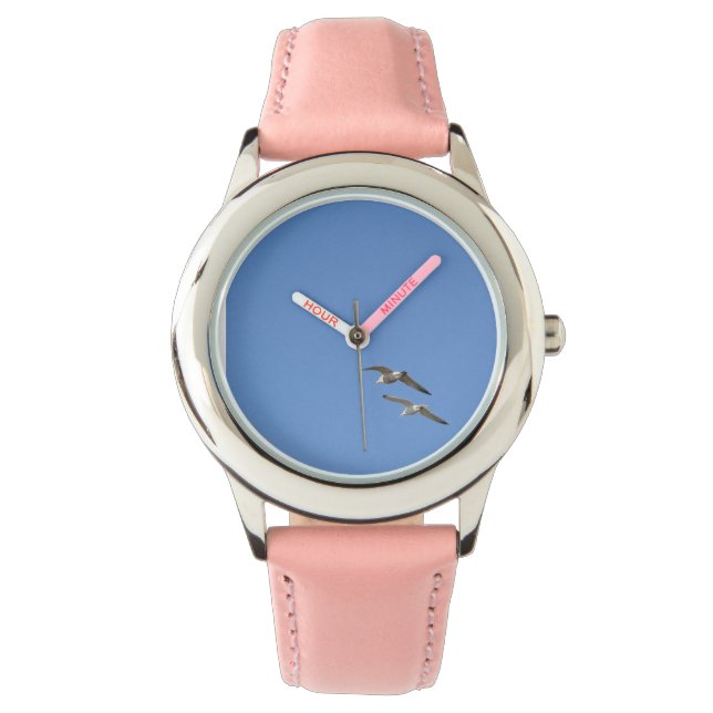 Fiskmås med hög flykt - armbandsur (Framsida)