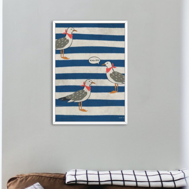Fiskmås minimalistiska platta Poster (Skapare uppladdad)