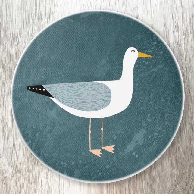 Fiskmås Nautical Shore Bird Knopp (Sassy seagull nautical ceramic door knob)