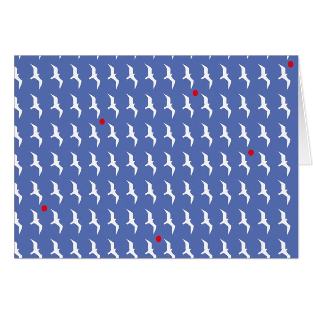 fiskmås och sol hälsningskort (Framsidan Horizontal)