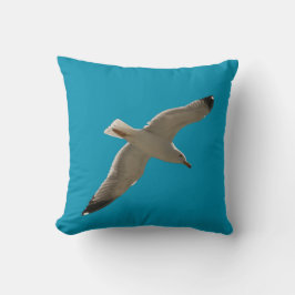 Fiskmås på blå himmel kudde