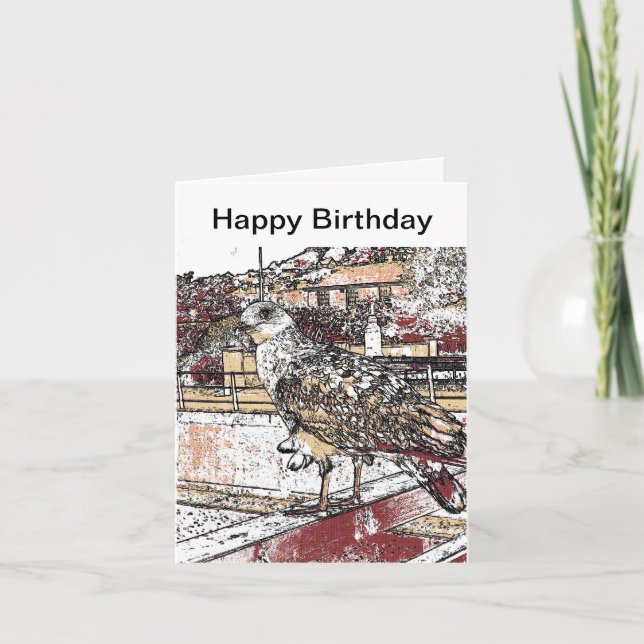 Fiskmås på bron i Hythe Kort (Framsida)