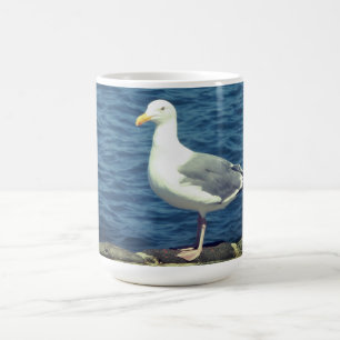 Fiskmås på bukten kaffemugg