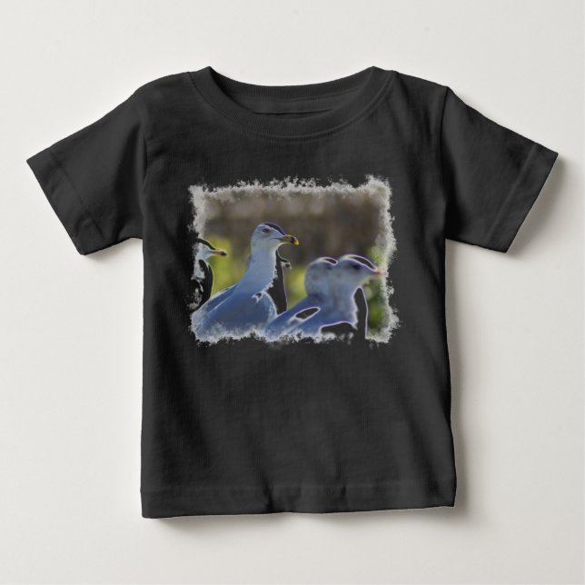 Fiskmås på järnväg tee shirt (Framsida)