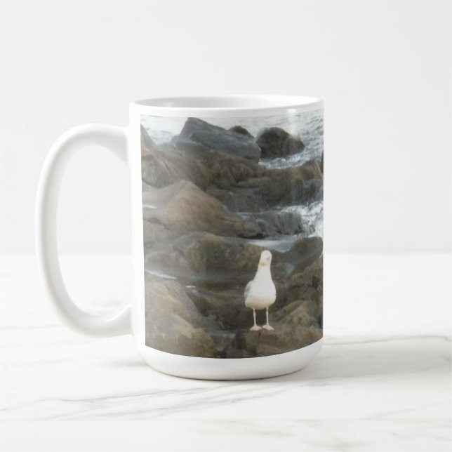 Fiskmås på sten kaffemugg (Vänster)