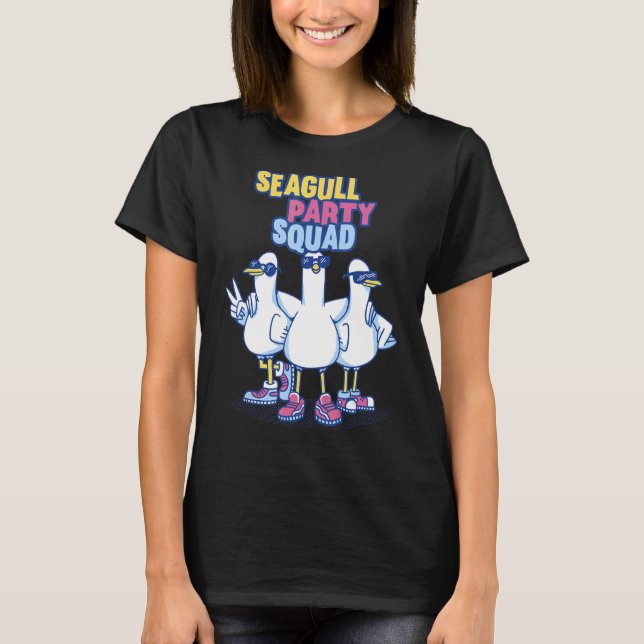 Fiskmås Party Squad Dancing Team Fiskmås Gull Squ T Shirt (Framsida)