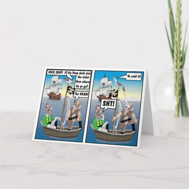 FISKMÅS POOP JOKE KORT (Framsida)