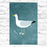 Fiskmås Poster<br><div class="desc">En fjol fiskmås som står vid djuphavets grönt. Perfekt för dem som kärlek sväljer fåglar och kusten.</div>