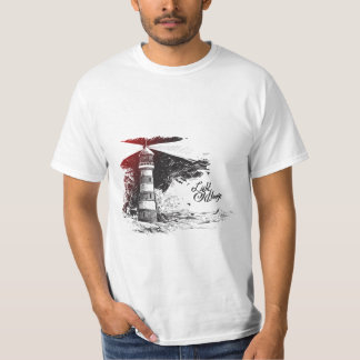 Fiskmås Silhouette Illustrated Lighthous T Shirt