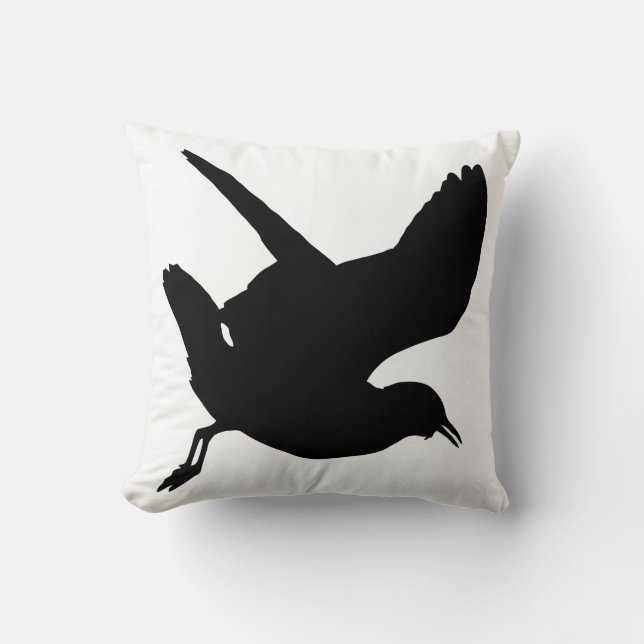 Fiskmås Silhouette Kudde (Framsida)