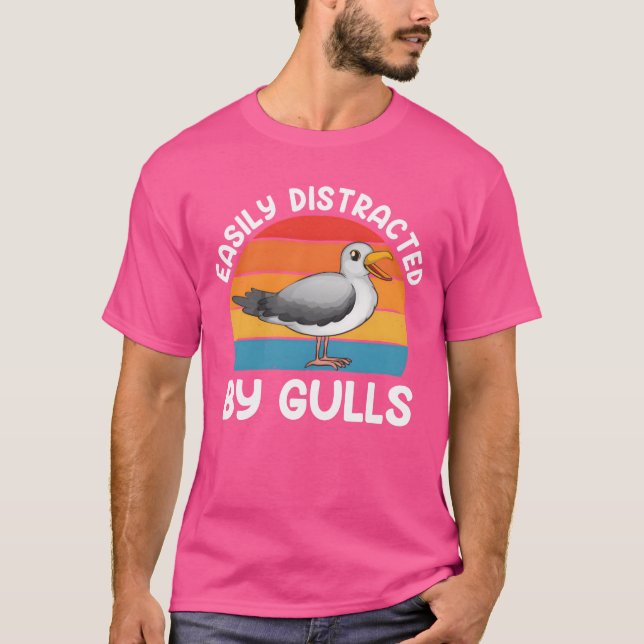 Fiskmås som lätt har delats ut av Gulls Bird Älska T Shirt (Framsida)