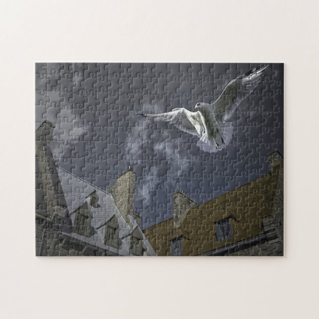 Fiskmås Ställe Royale Québec. Pussel (Horisontell)