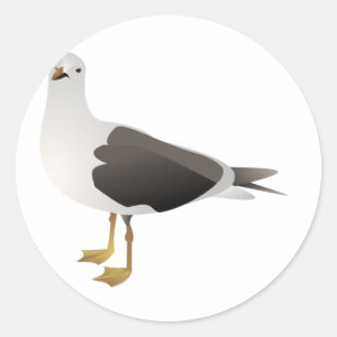 Fiskmås Stickers Runt Klistermärke
