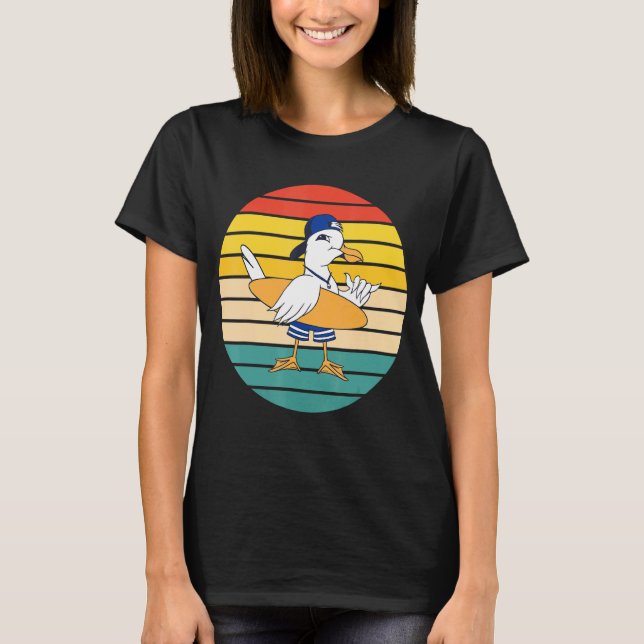 Fiskmås Surfing T Shirt (Framsida)