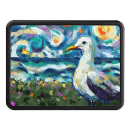 Fiskmås Van Gogh Stil Beach Himmel Blue Teal Dragkroksskydd