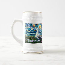 Fiskmås Van Gogh Stil Beach-Personligen