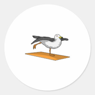 Fiskmås Yoga Meditation Fitness Runt Klistermärke