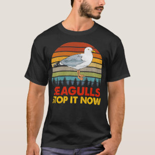 Fiskmåsar Bird Älskare stoppa det nu Vintagen Retr T Shirt